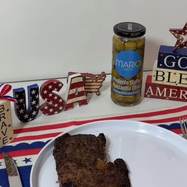 Honoring Memorial Day with a classic meal, meaningful colors, and Mario Pimiento Stuffed Manzanilla Olives adding the perfect savory touch to the table🇺🇸🫒✨Here’s to remembering, gathering, and enjoying the flavors that bring everyone together!#Mariofoods #trending #instagram #memorialday #trend